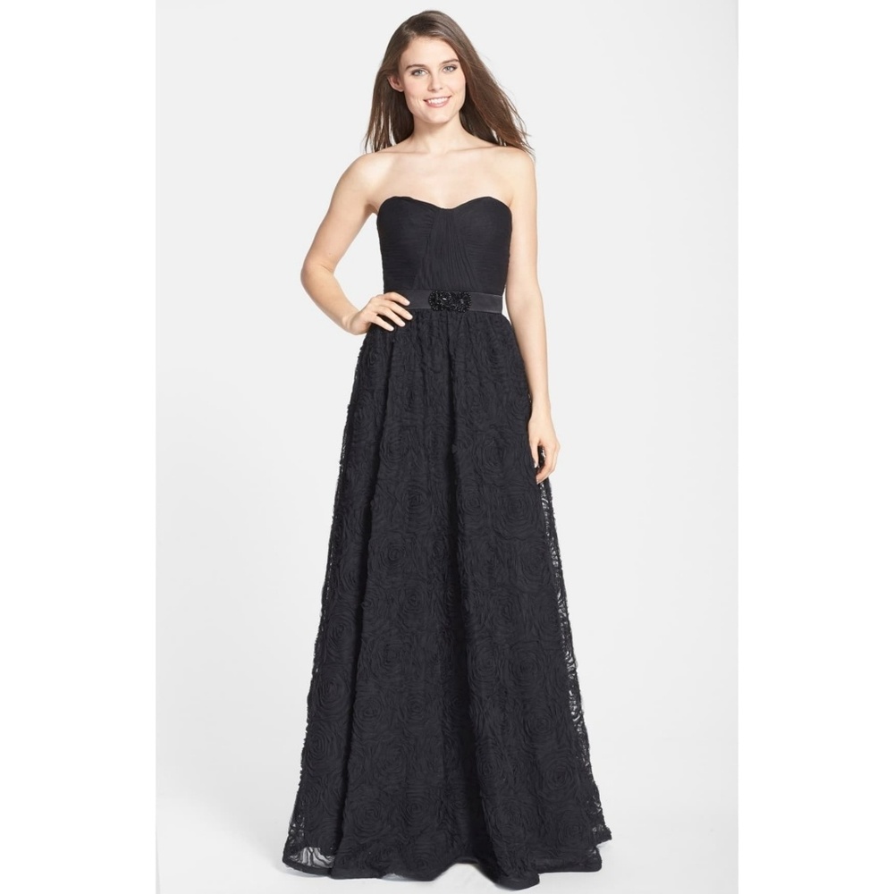 Pleat bodice rosette dress